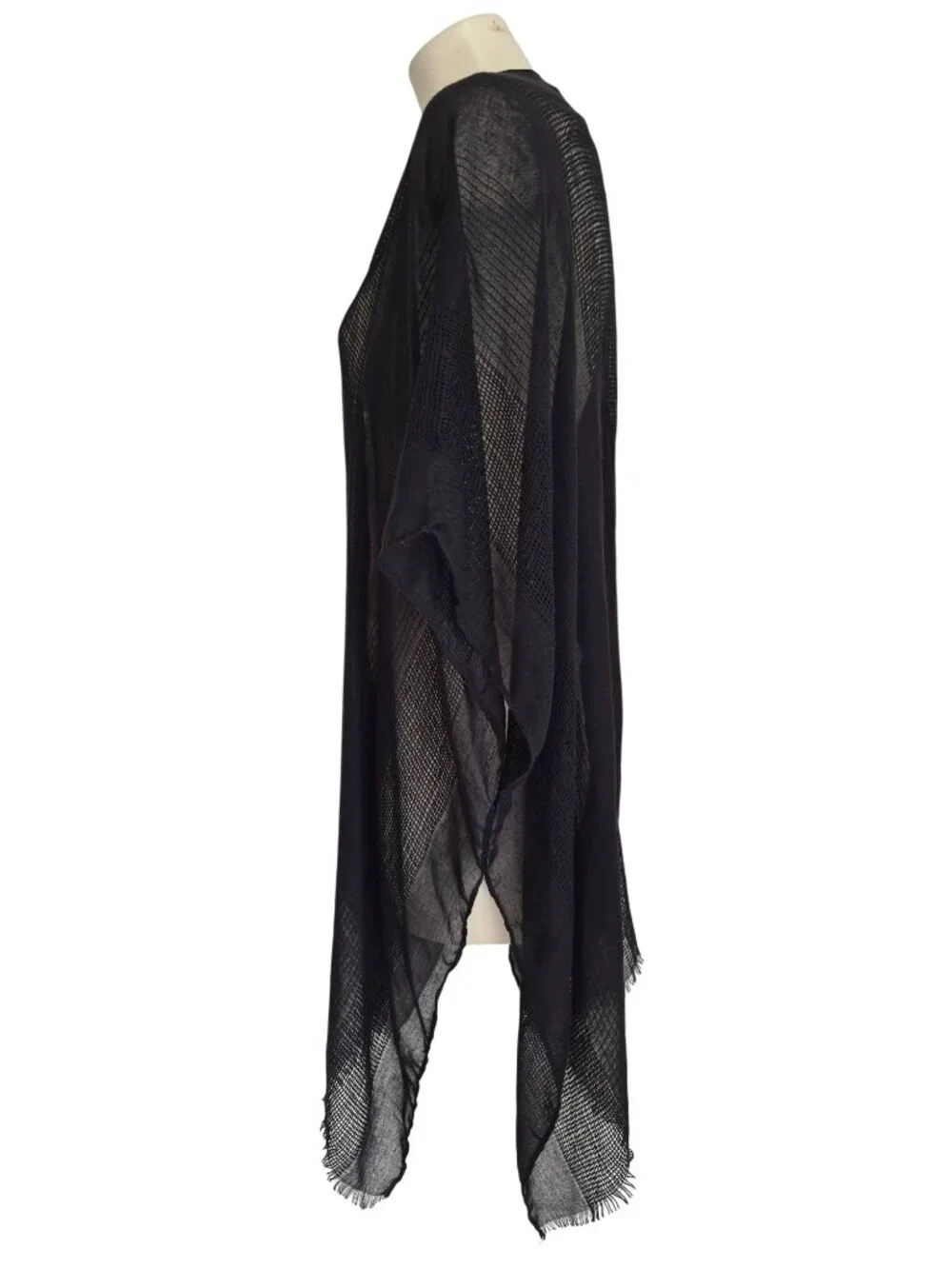 Sonoma Goods For Life Open Knit Ruana Kimono Black OS